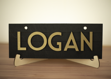 Load image into Gallery viewer, Personalized Shiplap Pet Crate Sign | Black