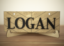 Load image into Gallery viewer, Personalized Herringbone Pet Crate Sign