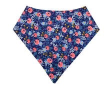 Load image into Gallery viewer, Floral Bandana- Navy &amp; Purple
