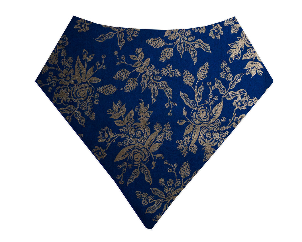 English Garden Floral Bandana- Navy Blue