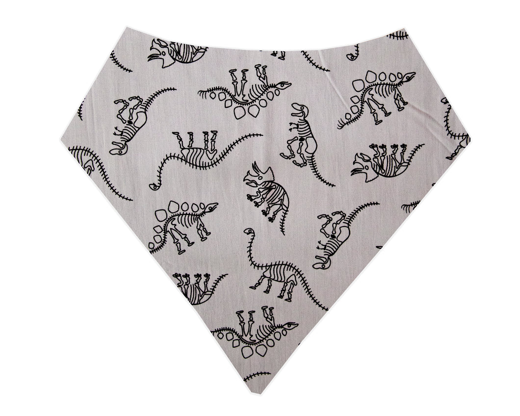 Dinosaur Fossil Bandana - Grey