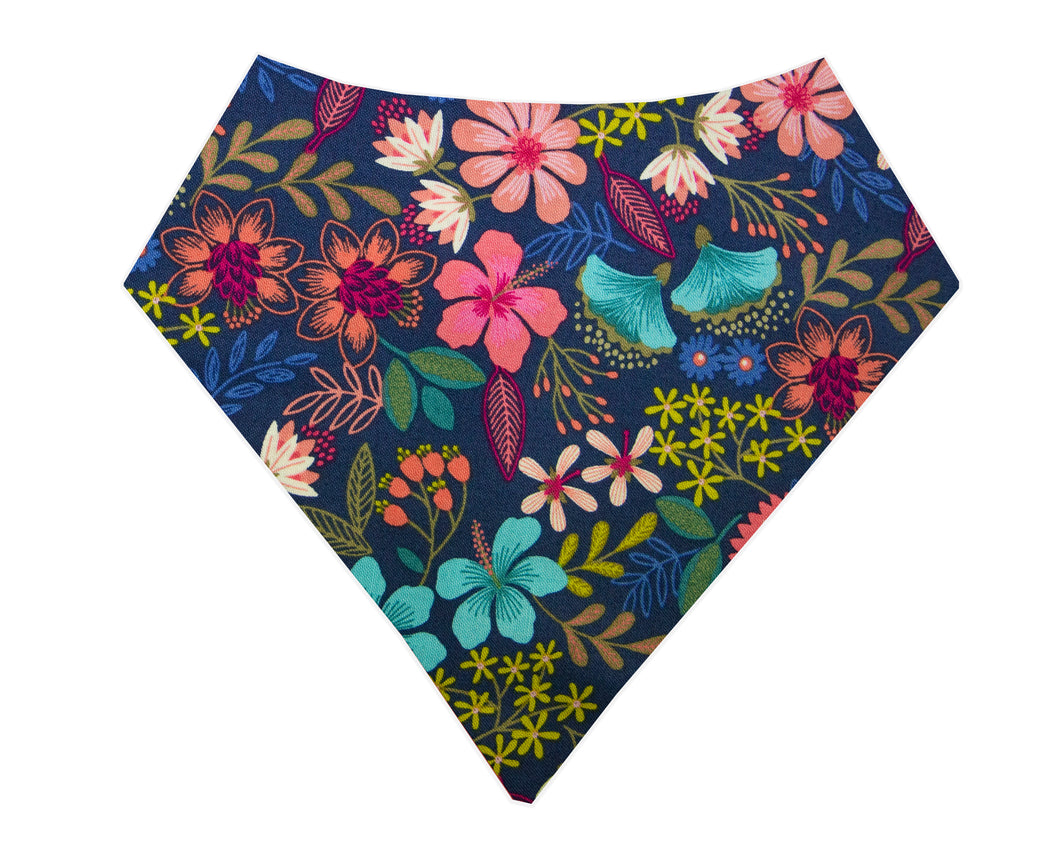 Tropical Floral Bandana - Navy