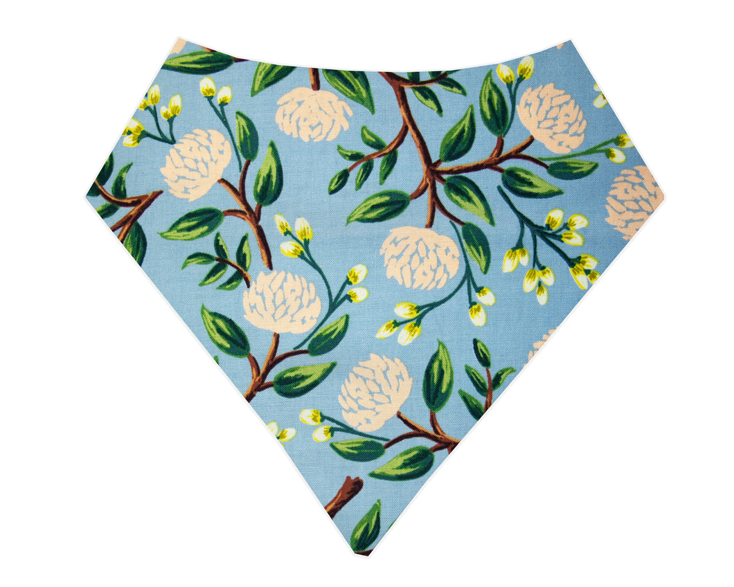 Peony Dog Bandana - Dusty Blue