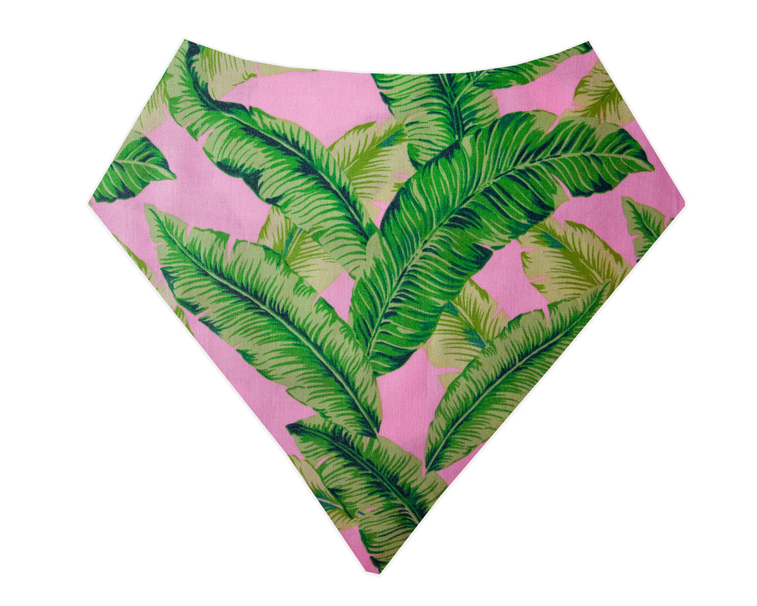 Tropical Leaves Bandana- Pink