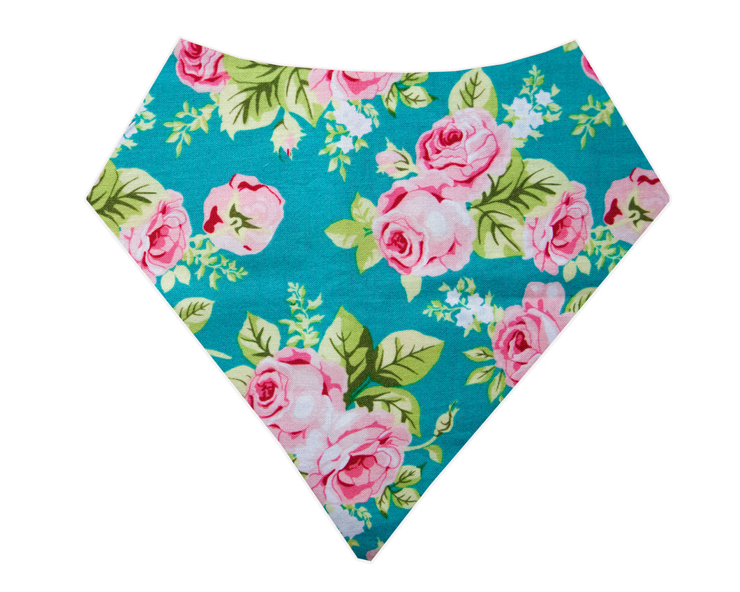 Teal Floral Bandana