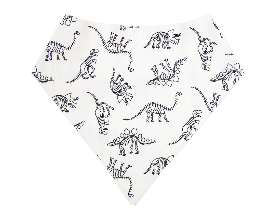 Dinosaur Fossil Bandana - White