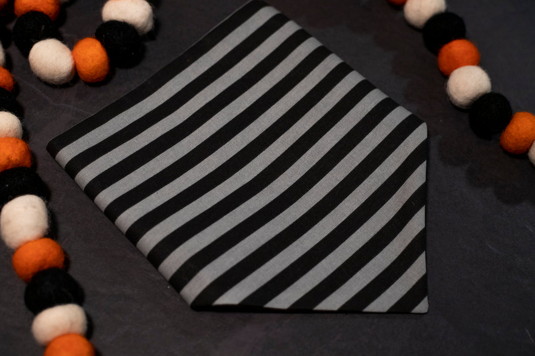 Black & Grey Striped Bandana