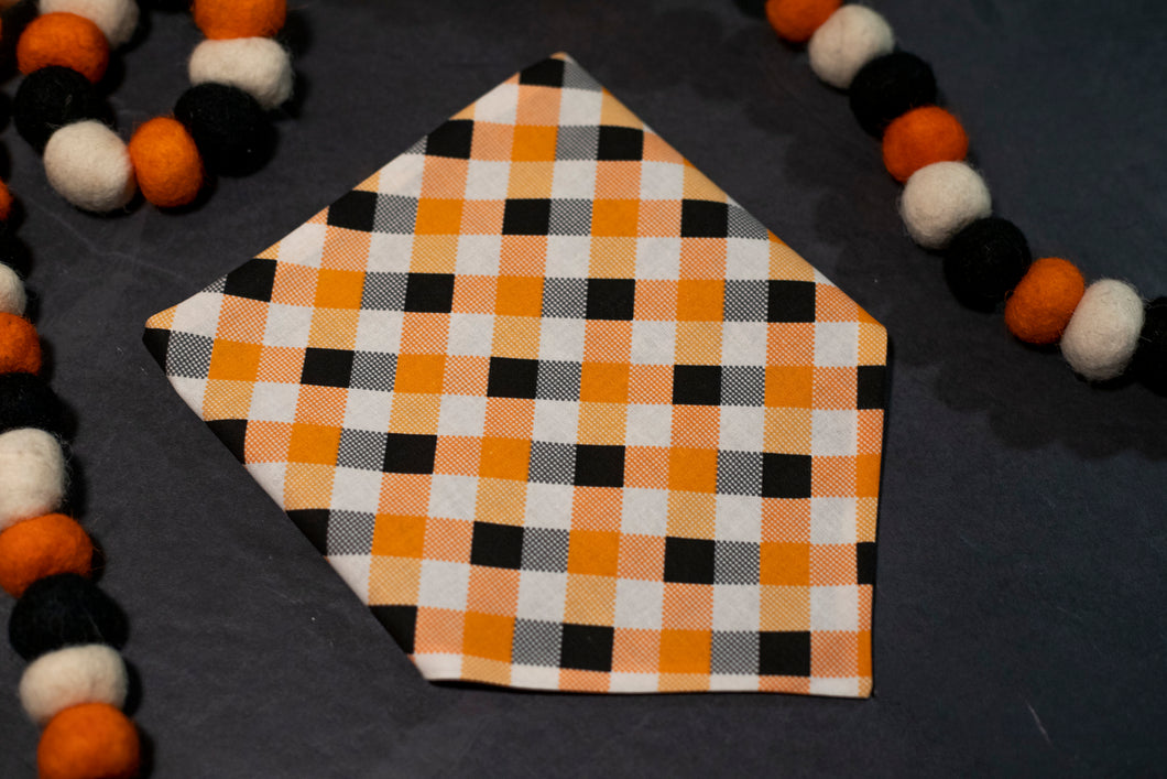 Orange Checkered Bandana