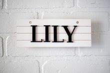 Load image into Gallery viewer, Personalized Shiplap Pet Crate Sign | White
