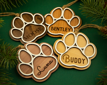 Load image into Gallery viewer, Personalized Paw Print Pet Ornament
