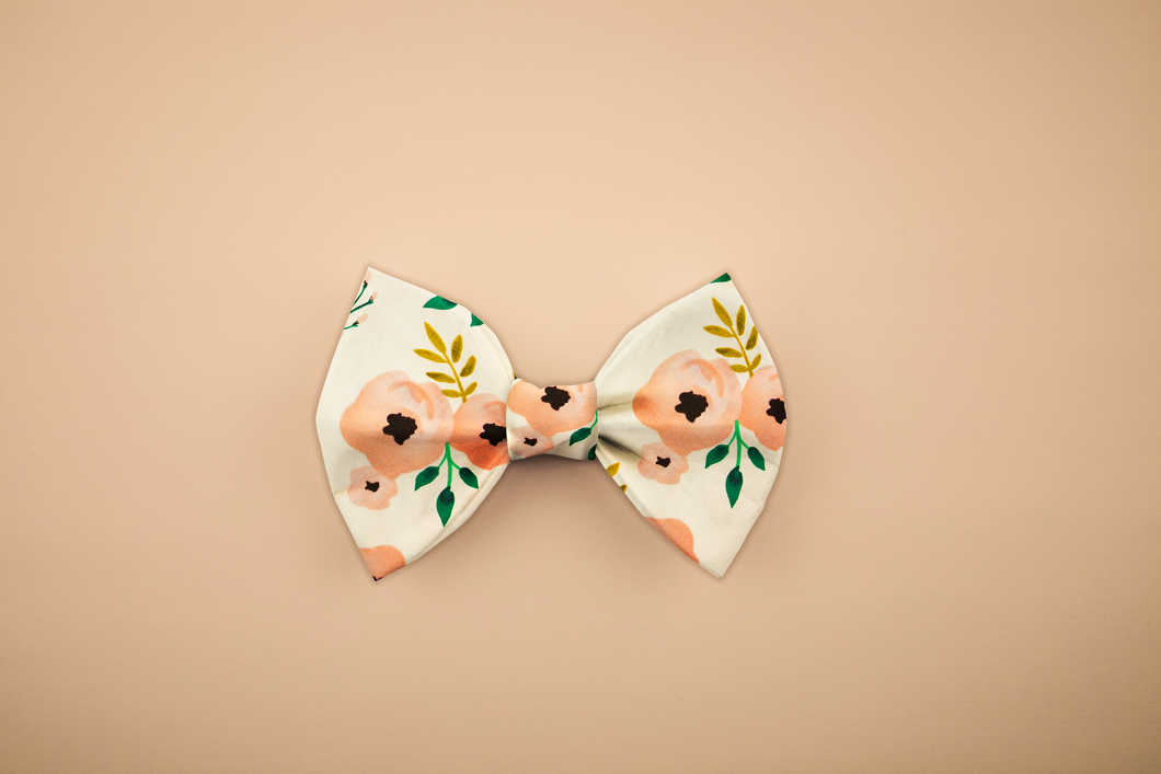 Pink Floral Bow Tie