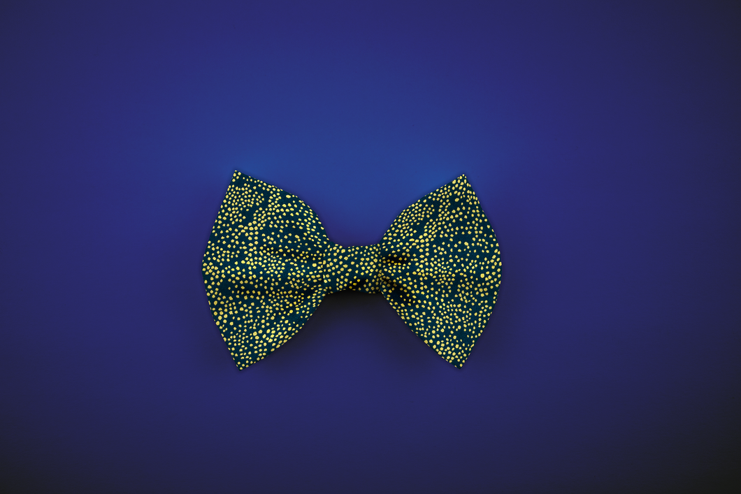 Metallic Pin Dot Bow Tie - Navy Blue