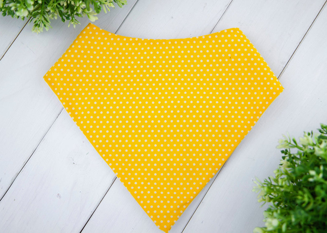 Yellow & White Polka Dots Bandana