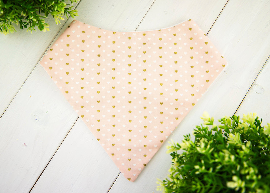 Metallic Hearts Bandana- Pink