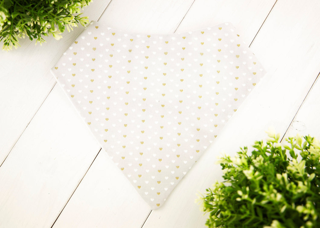 Metallic Hearts Bandana- Grey