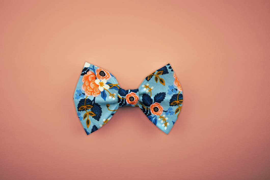 Floral Bow Tie - Blue