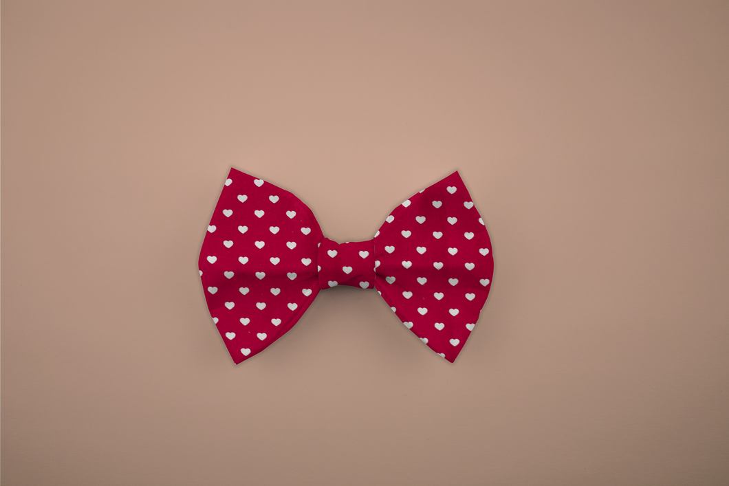 Heart Print Bow Tie