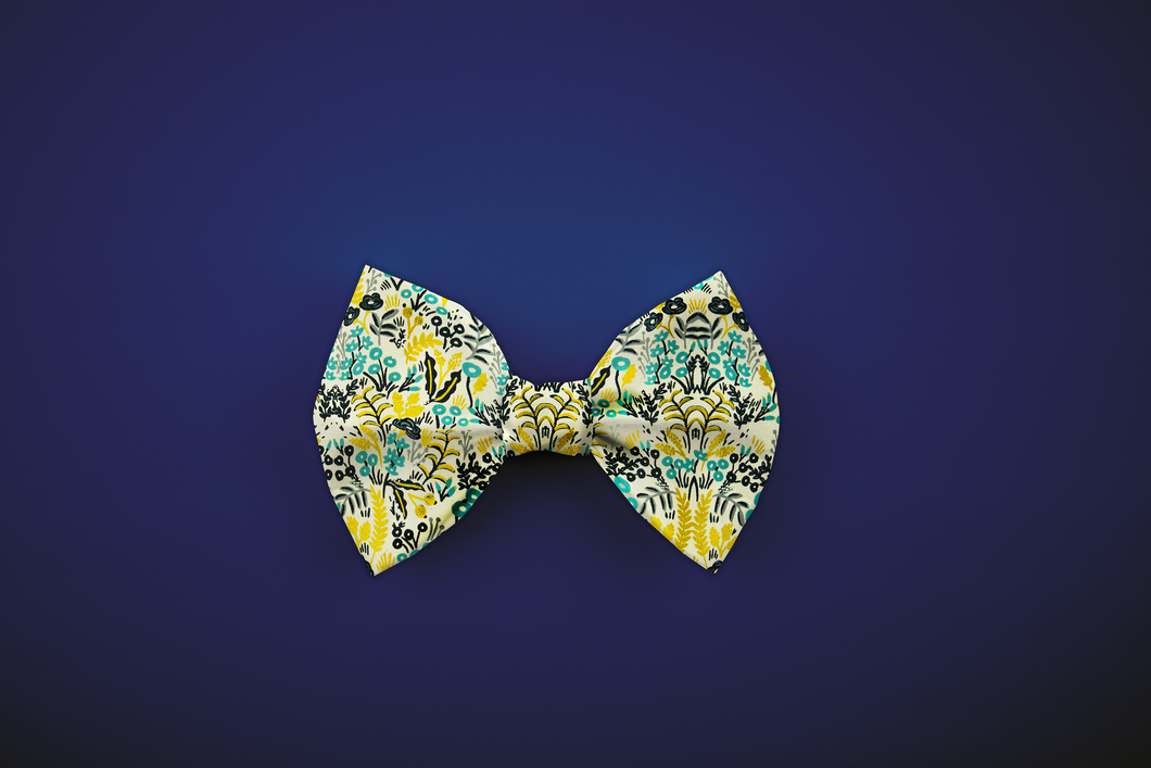 Menagerie Floral Bow Tie- White