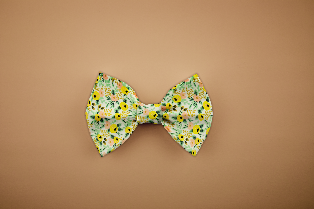 Floral Bow Tie - Yellow & Pink